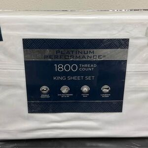 KING 1800 Sheet Set White Platinum Performance New